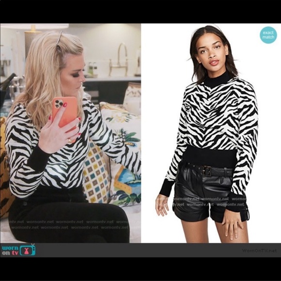 Alc Lola Zebra Print Sweater Sz S 